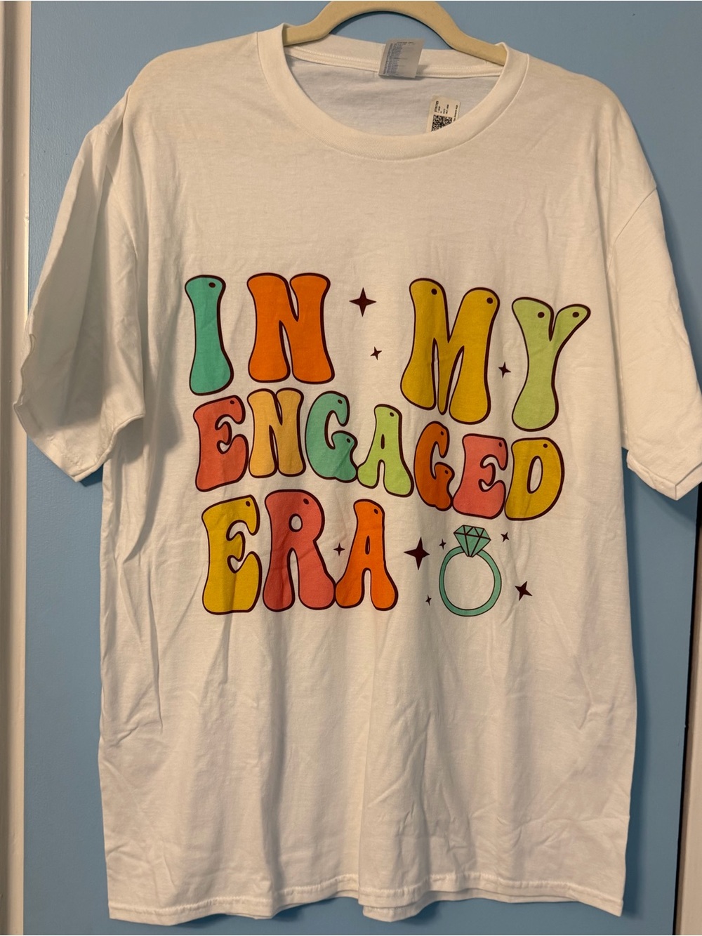 NWT Women’s White Graphic Tee - “In My Engaged Era”